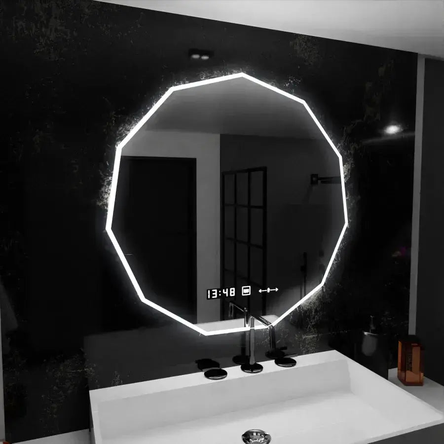 Mirror LED Polygon 70cm Judith Sensor Motionglow Marcellow Σύστημα Ηλικομανής και θερμόμετρο Dimable Dimable