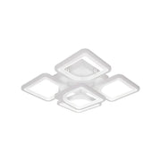 LED πολυέλαιος με τηλεχειριστήριο, Ζωή, 5 τετράγωνα, 96W, κρύο/ζεστό/ουδέτερο φως, ασταθές, λευκό