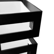 VANJA Ξύλινος πολυέλαιος, Τετράγωνο αμπαζούρ, 4 X Socket E27, Λευκό / Μαύρο