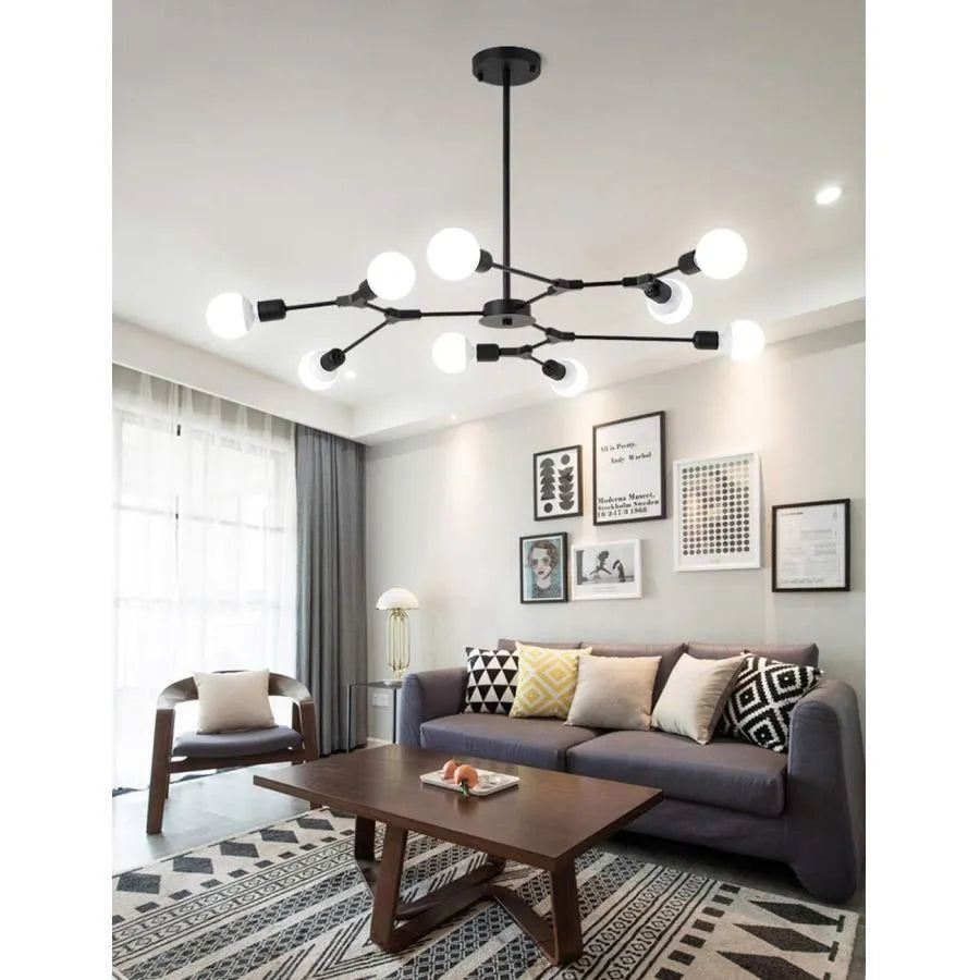 Architek Nona Chandelier, 9x E27, μαύρο, μέταλλο