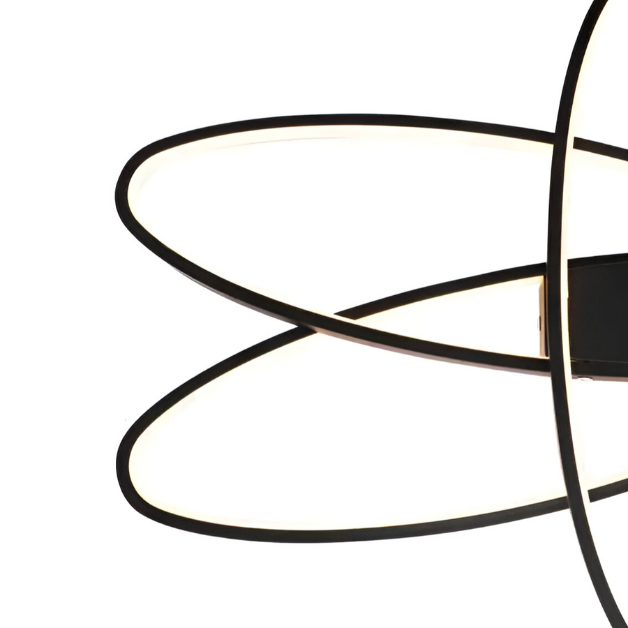Πολυέλαιος LED με τηλεχειριστήριο ORBITA 83W, 3 Στοιχείων, Οβάλ, Κρύο/Ζεστό/Ουδέτερο φως, Ρυθμιζόμενο, Μαύρο