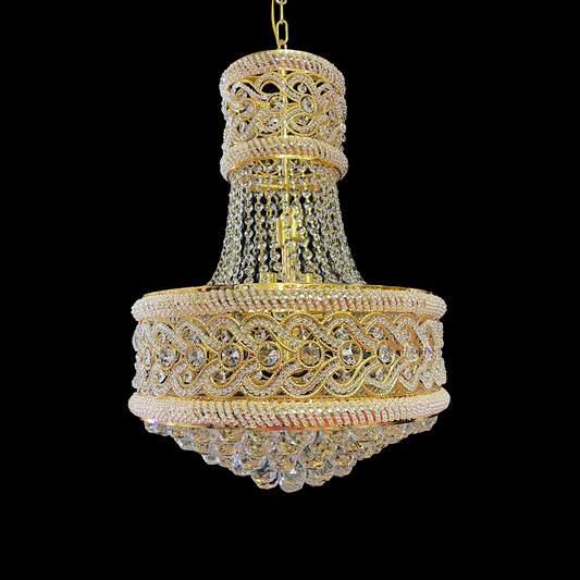Crystal Chandelier CC718/400, 11x E14, Διάμετρος 40cm, Γυαλιστερό Χρυσό