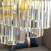 Πολυέλαιος Crystal Trianon Eleganza 6x E27, διάμετρος 47cm, γυαλιστερό χρυσό, ρυθμιζόμενο ύψος