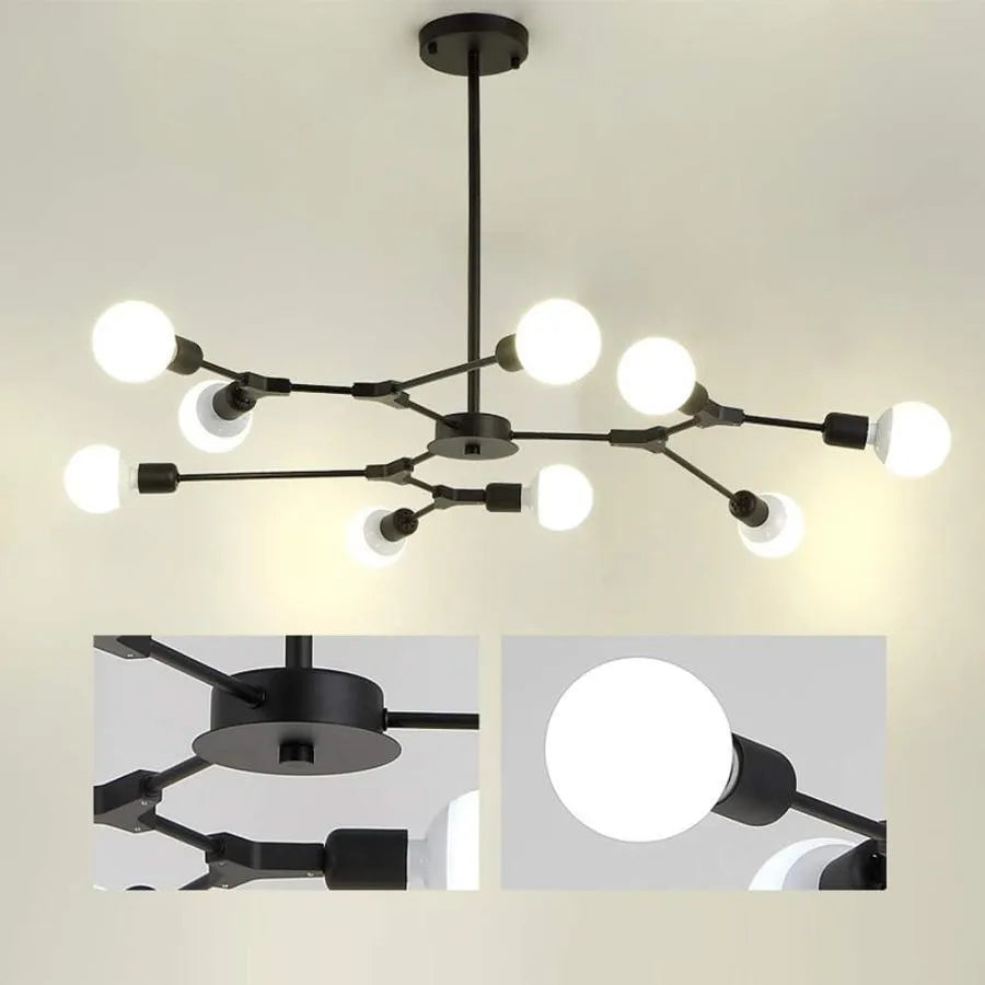 Architek Nona Chandelier, 9x E27, μαύρο, μέταλλο