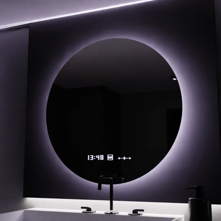 Στρογγυλός καθρέφτης LED, 80cm, Serenite MotionGlow Marcello, Σύστημα Demister, Ρολόι & Θερμόμετρο, Dimmable