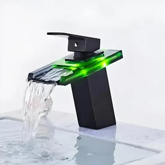 Washbasin της μπαταρίας, κράμα και γυαλί, μαύρο, OD3007