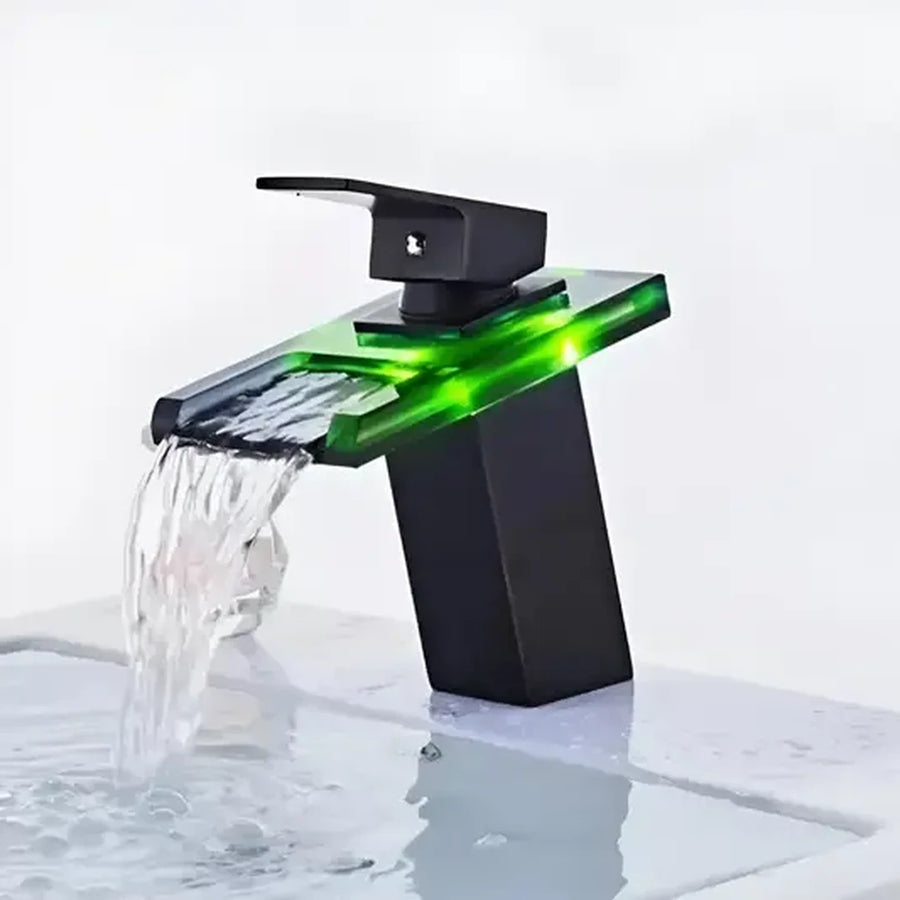 Washbasin της μπαταρίας, κράμα και γυαλί, μαύρο, OD3007