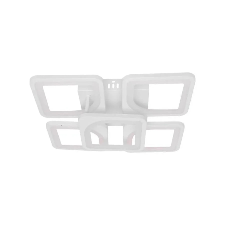 Πολυέλαιος LED με τηλεχειριστήριο ZOE 96W, 5 Τετράγωνα, Κρύο/Ζεστό/Ουδέτερο φως, Ρυθμιζόμενο, Λευκό