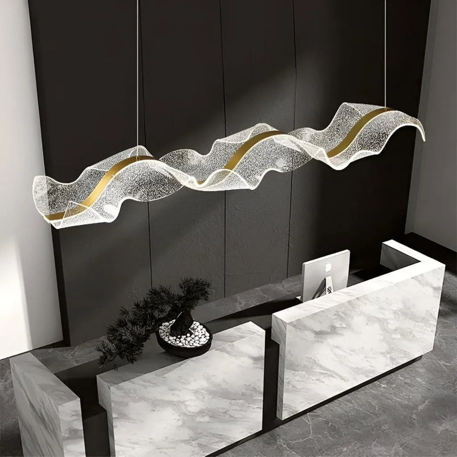 Κρεμαστός πολυέλαιος LED AMI 80W, Γραμμικό, Κρύο/Ζεστό/Ουδέτερο φως, Χρυσό, Ρυθμιζόμενο ύψος