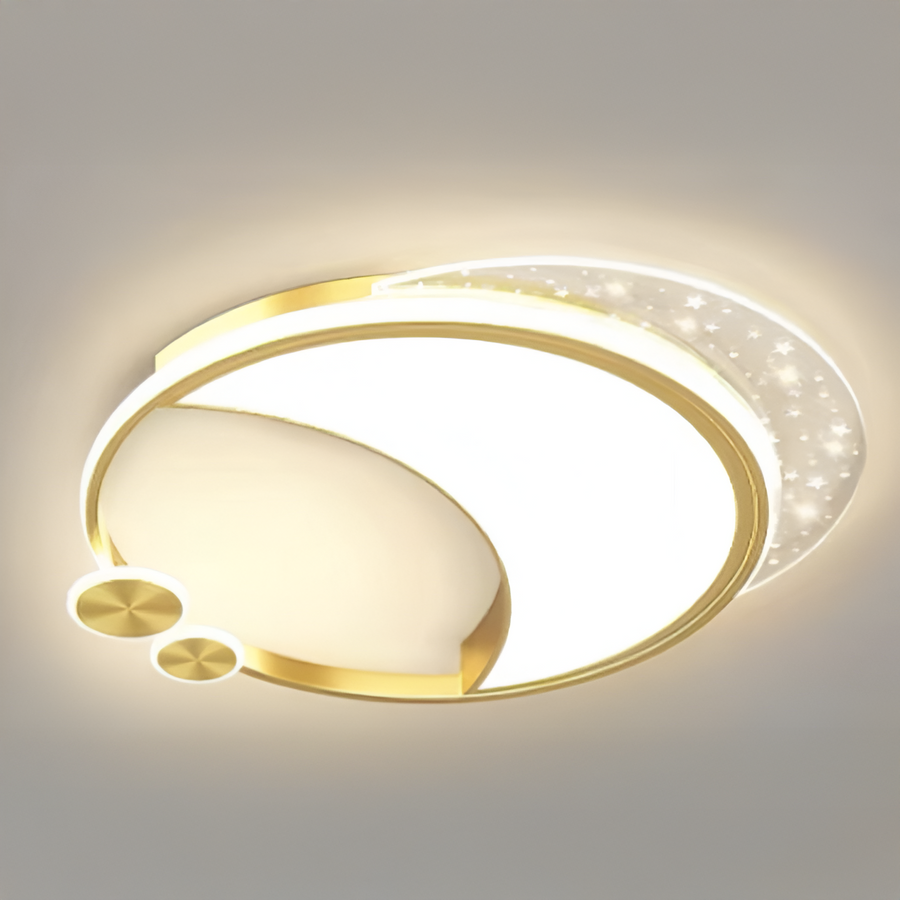 Marco LED Πολυέλαιος με Τηλεχειριστήριο, 51W, Dimmable, Χρυσό, Μέταλλο, Ακρυλικό και Γυαλί, 3000K/4000K/6000K