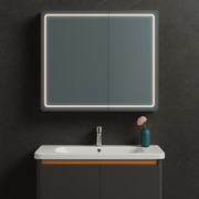 Ingrid Cabinet με LED Mirror DBP123 80x70 White