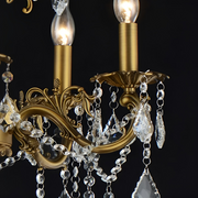 Candelabru Sansoiu Royal 12xe14 Metal και Crystal Ρυθμιζόμενο ύψος Antique Brass