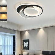 LED πολυέλαιος με γεωμετρία τηλεχειριστηρίου Chiara, 120W, 3 κύκλοι, κρύο/ζεστό/ουδέτερο φως, ασταθές, μαύρο