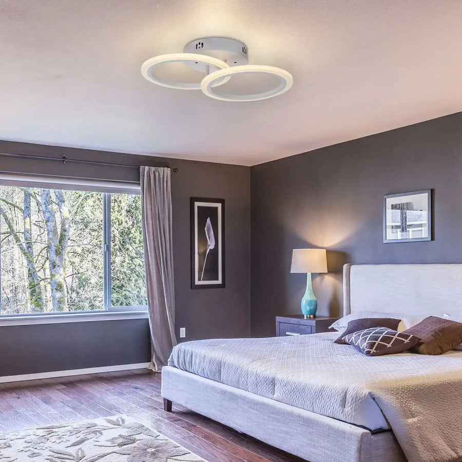 Πολυέλαιος LED με τηλεχειριστήριο BETTY 28W, 2 Κύκλοι, Κρύο/Ζεστό/Ουδέτερο φως, Ρυθμιζόμενο, Λευκό