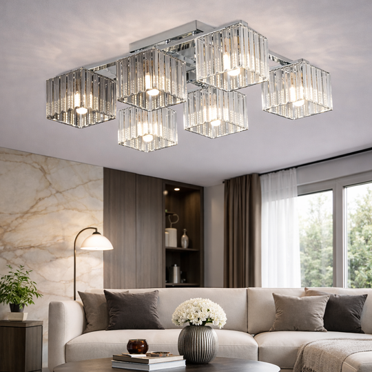 Georgian Chandelier, LC115/6, 6x E27, Chrome, Metal Classic Chandeliers Προεπιλεγμένος τίτλος Alessandro Design