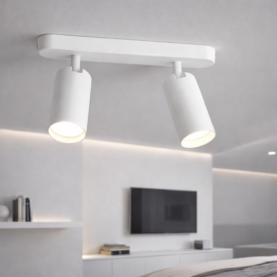 Joom Chandelier with Linear Projector 2XGU10 White LED Chandelier Προεπιλεγμένος τίτλος Alessandro Design
