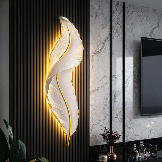 Φωτιστικό τοίχου LED, Διακοσμητικό φτερό 85CM 31W Κρύο/Ζεστό/Ουδέτερο φως Λευκόχρυσο Φωτιστικά τοίχου εσωτερικού χώρου Προεπιλεγμένος τίτλος Alessandro Design