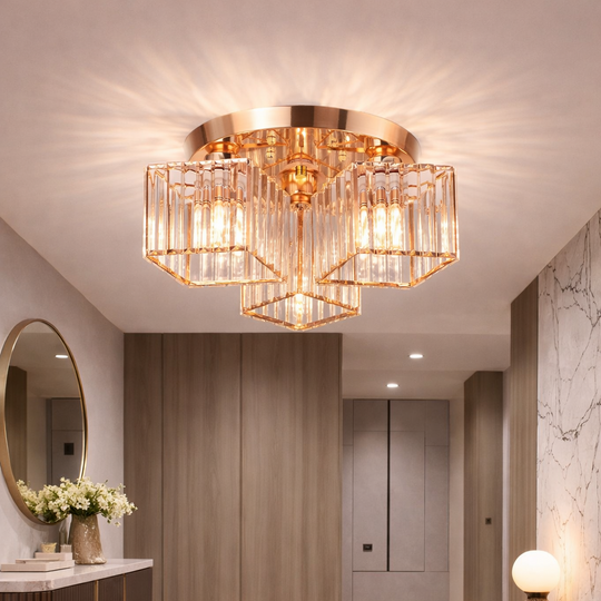 Modern Classic Chandelier Sasha, LC117/3GD, 3x E27, Metal and Crystal, Gold, Shade Classic Chandeliers Προεπιλεγμένος τίτλος Alessandro Design
