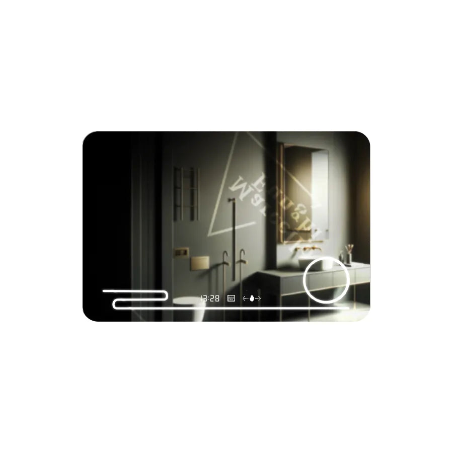Mirror LED ορθογώνιο 100x60cm Harmonie Motionglow Marcello Αποστολής Σύστημα απόρριψης ρολογιού