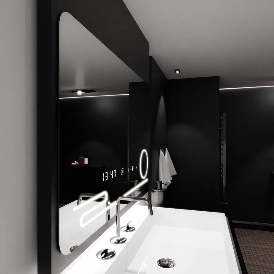 Mirror LED ορθογώνιο 100x60cm Harmonie Motionglow Marcello Αποστολής Σύστημα απόρριψης ρολογιού
