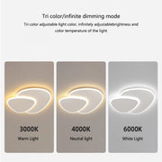 LED πολυέλαιος με φως τηλεχειρισμού, 98W, οβάλ, κρύο/ζεστό/ουδέτερο φως, ασταθές, λευκό