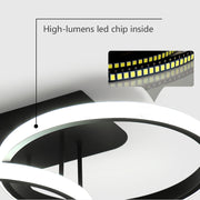 LED LED Lust Elio, 24W, 4 κύκλοι, κρύο/ζεστό/ουδέτερο φως, μαύρο μαύρο
