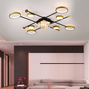 LED πολυέλαιος με τηλεχειριστήριο, Ramo, 46W, μαύρο χρυσό