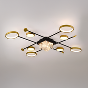 LED πολυέλαιος με τηλεχειριστήριο, Ramo, 46W, μαύρο χρυσό