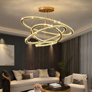 Lulus LED Prism Luminis, Crystal and Metal, 4 κύκλοι, Dimable, ρυθμιζόμενο ύψος, κρύο/ζεστό/ουδέτερο φως, πολυτελές φωτισμό