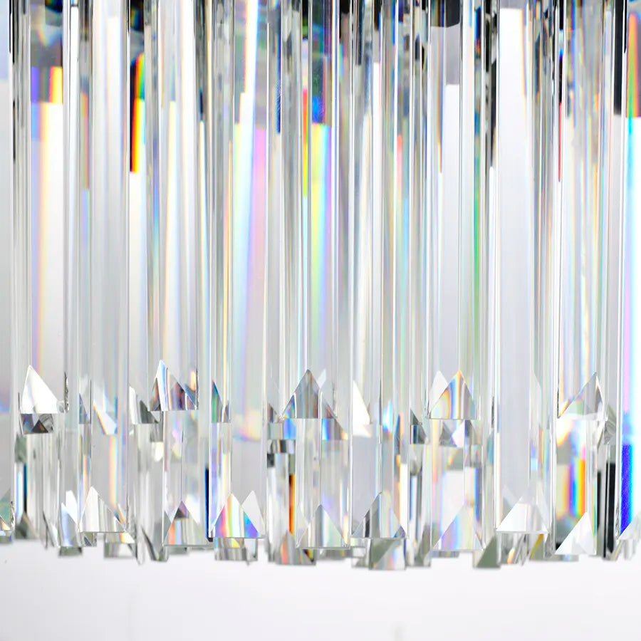 Crystal πολυέλαιος Blois Eleganza 8xe27, διάμετρος 49cm, μαύρο, ρυθμιζόμενο ύψος
