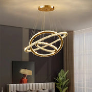 Lulus LED Prism Luminis, Crystal and Metal, 4 κύκλοι, Dimable, ρυθμιζόμενο ύψος, κρύο/ζεστό/ουδέτερο φως, πολυτελές φωτισμό