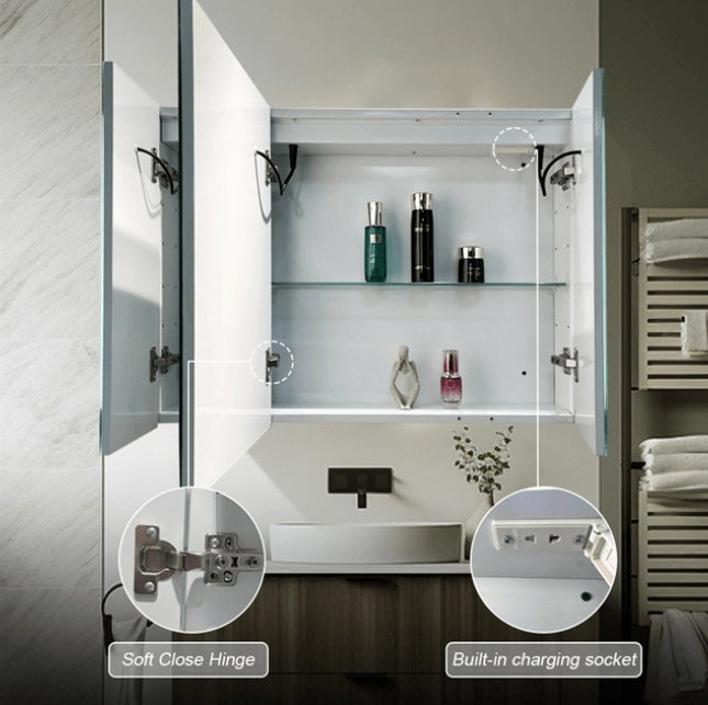 Η ντουλάπα Theresa με LED Mirror DBP125 100x70 γκρι