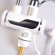 Ηλεκτρική βρύση με άμεση θέρμανση νερού, οθόνη θερμοκρασίας LED, οριζόντια με νεροχύτη/μπανιέρα, ισχύ 3000 W, ζεστό νερό 30 ° C-60 ° C, λευκό, Z007XDT