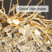 Crystal πολυέλαιος Waltz Rhapsody, 12x G9, χρυσός, 80cm, ρυθμιζόμενο ύψος