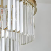 Πολυέλαιος Chambord Petito 3xe14, διάμετρος 28cm, ματ χρυσό, ρυθμιζόμενο ύψος