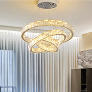 Lulus LED Prism Luminis, Crystal and Metal, 4 κύκλοι, Dimable, ρυθμιζόμενο ύψος, κρύο/ζεστό/ουδέτερο φως, πολυτελές φωτισμό