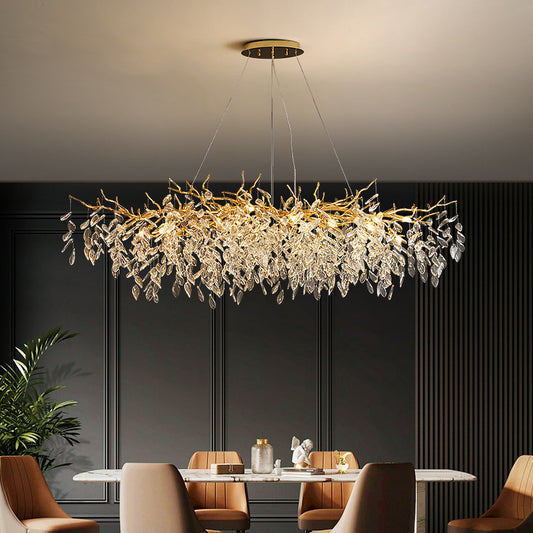 Πολυέλαιος WALTZ Rhapsody Crystal, 9x G9, Χρυσός, 80cm, Ρυθμιζόμενο Ύψος