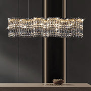Crystal πολυέλαιος Windsor Regalis 10xe27, διάμετρο 85cm, γυαλιστερό χρώμιο, ρυθμιζόμενο ύψος