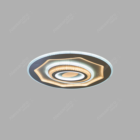 Lustra LED cu telecomanda MUKE 120W, lumina Rece/Calda/Neutra, Alb -15K