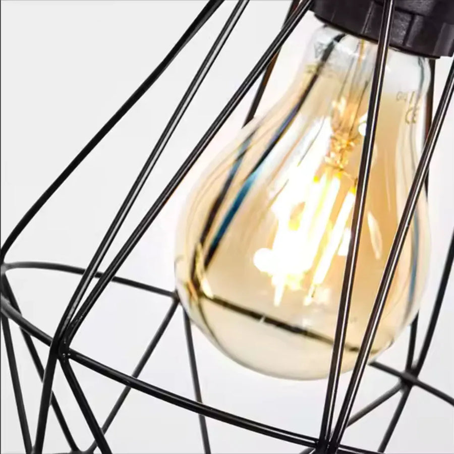 Πολυέλαιος με Αμπαζούρ, GRACIE, Diamond, 1XE27, Μαύρο