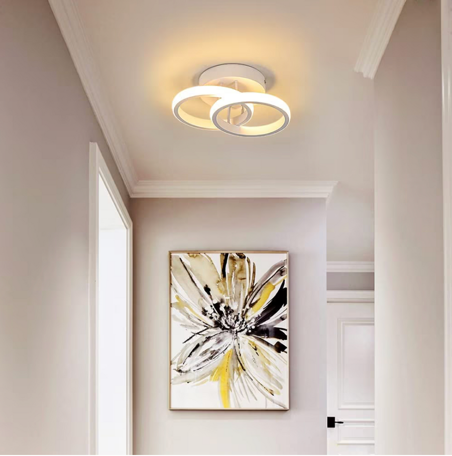 Πολυέλαιος LED VERTEX CIRCULA 22W, 2 Κύκλοι, Μεταλλικοί Σκελετοί, Κρύο/Ζεστό/Ουδέτερο φως, Λευκό