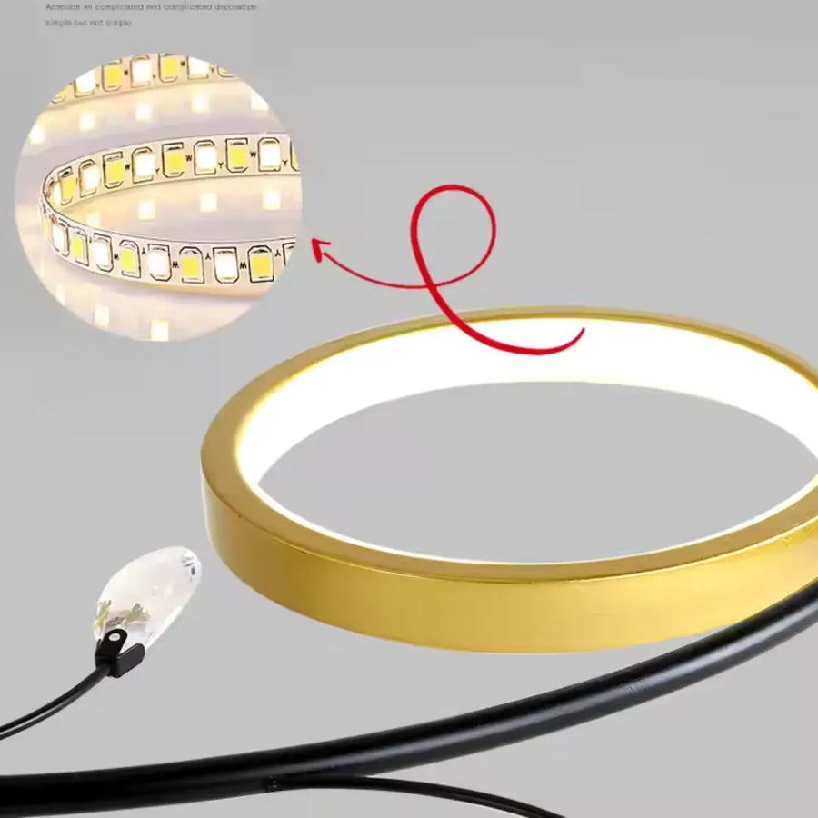 KARINA LED Πολυέλαιος με Τηλεχειριστήριο, 31W, 6 Στοιχείων, Θερμό/Ψυχρό/Ουδέτερο φως, Ρυθμιζόμενο, Χρυσό