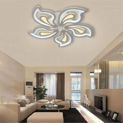 LED πολυέλαιος με ένδοξο τηλεχειριστήριο, 150W, 5 πέταλα, κρύο/ζεστό/ουδέτερο φως, ασταθές, λευκό