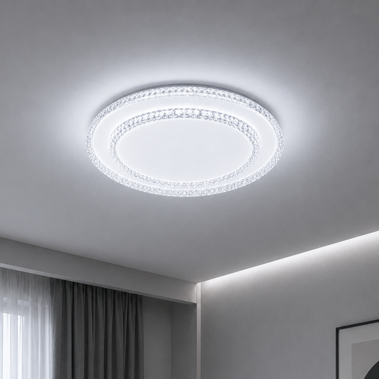QIKIQTAALUK Petito LED Πολυέλαιος, 20W, Διάμετρος 26 cm, Ζεστό/Ουδέτερο/Ψυχρό φως, Λευκό