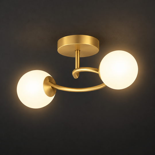 LED και κρυστάλλινος πολυέλαιος ORBIT, 55cm, 2xE27, Σφαίρες, Χρυσός