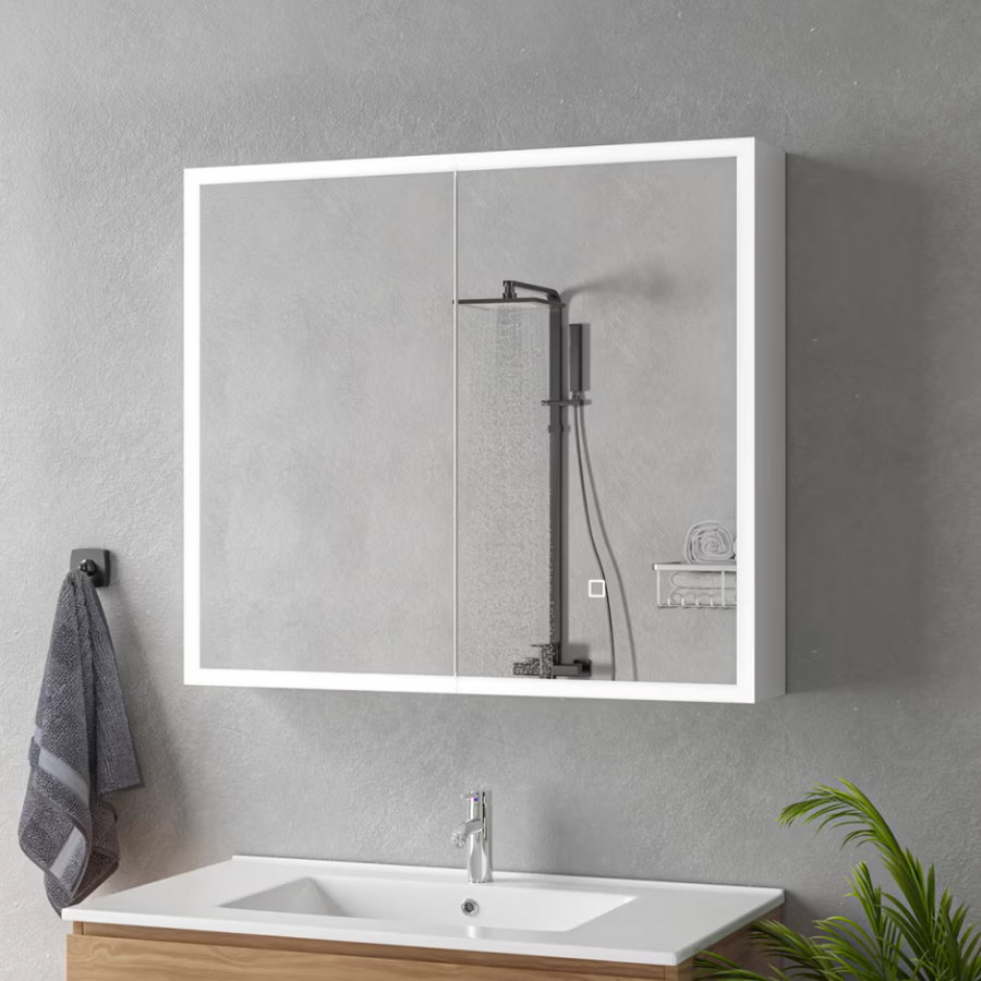 Ingrid Cabinet με LED Mirror DBP123 80x70 White