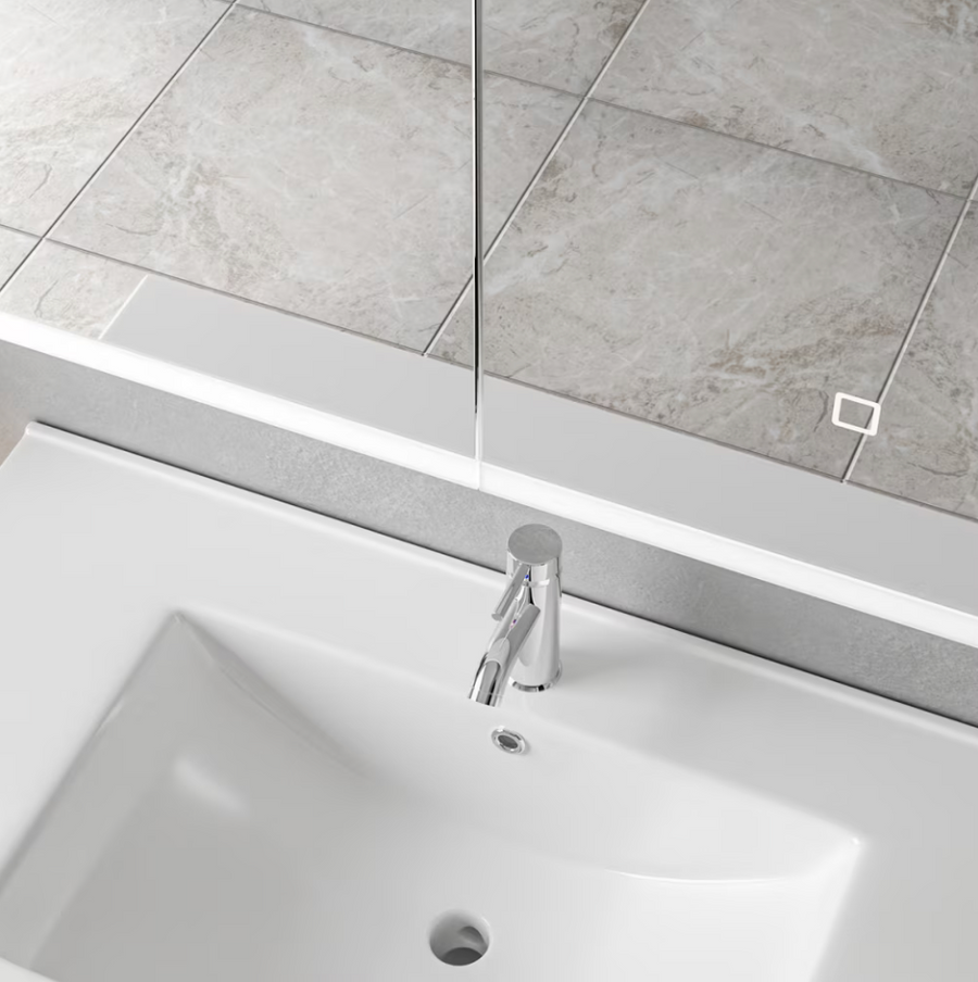 Ingrid Cabinet με LED Mirror DBP123 80x70 White