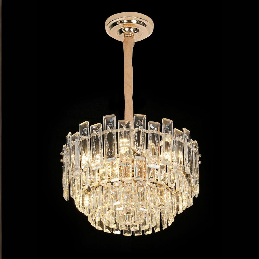 Crystal Chandelier FONTAINEBLEAU Elegance, 9x E14, Διάμετρος 45cm, Χρυσός, Ρυθμιζόμενο ύψος