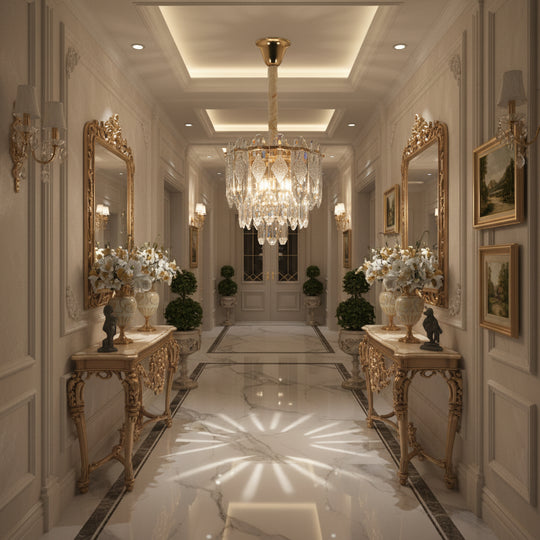 Crystal Chandelier VELVET Petito, 3xE14, D30 cm, Χρυσό, Ρυθμιζόμενο Ύψος, Μέταλλο και Κρύσταλλο