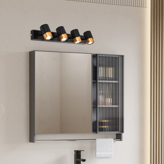 Προβολέας LED με προβολείς 4xGU10, 3000K/4000K/6000K, χρυσό, μέταλλο και ακρυλικό